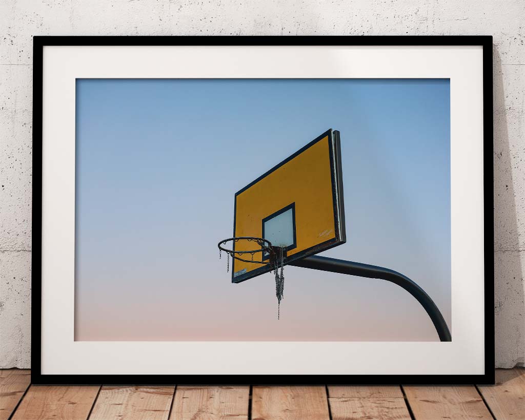 basketball hoop sunset photo pritchard