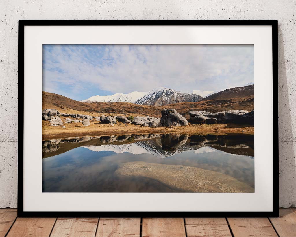 reflection mountains lake
