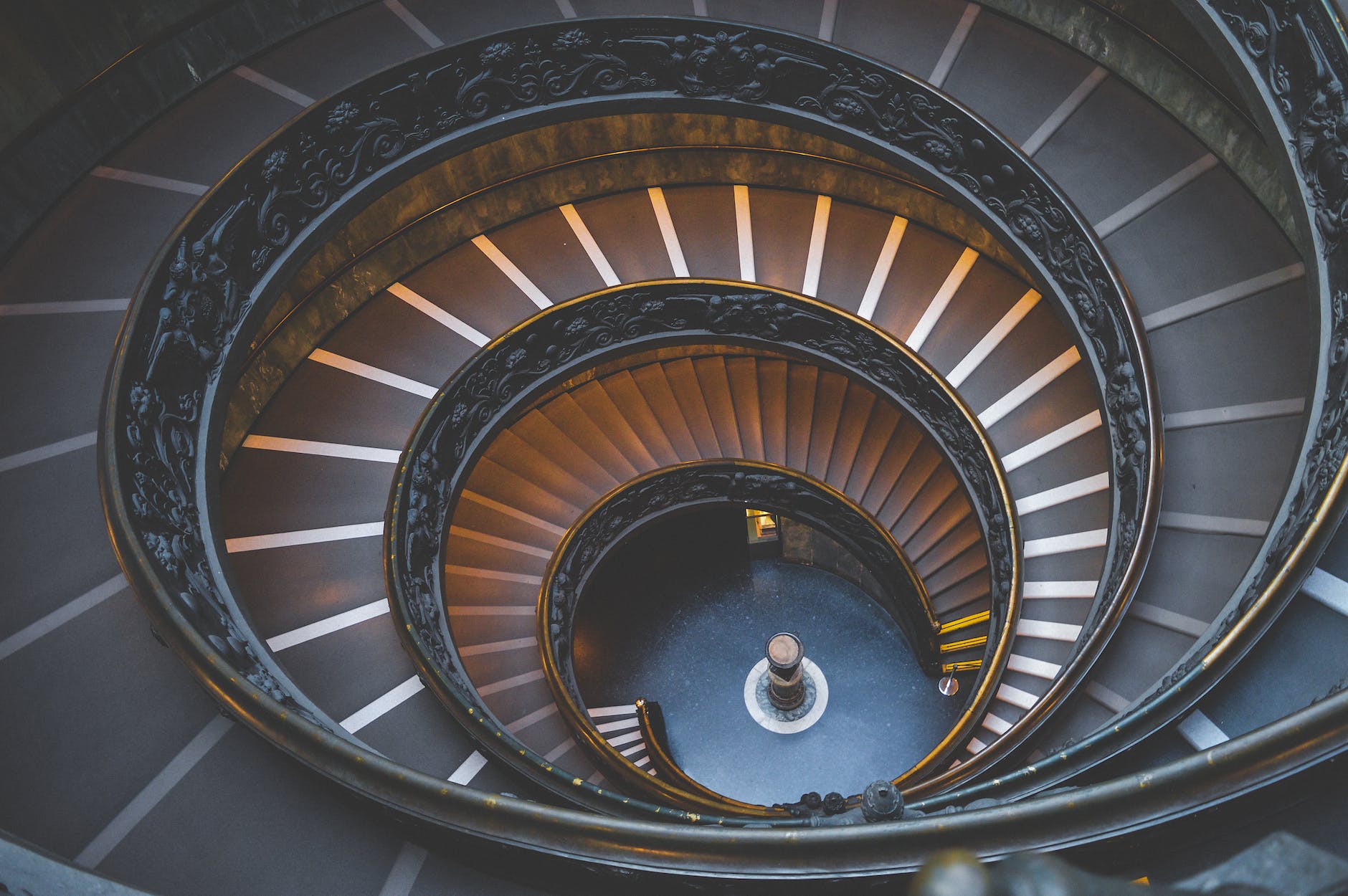 framing photography example of empty spiral staircase