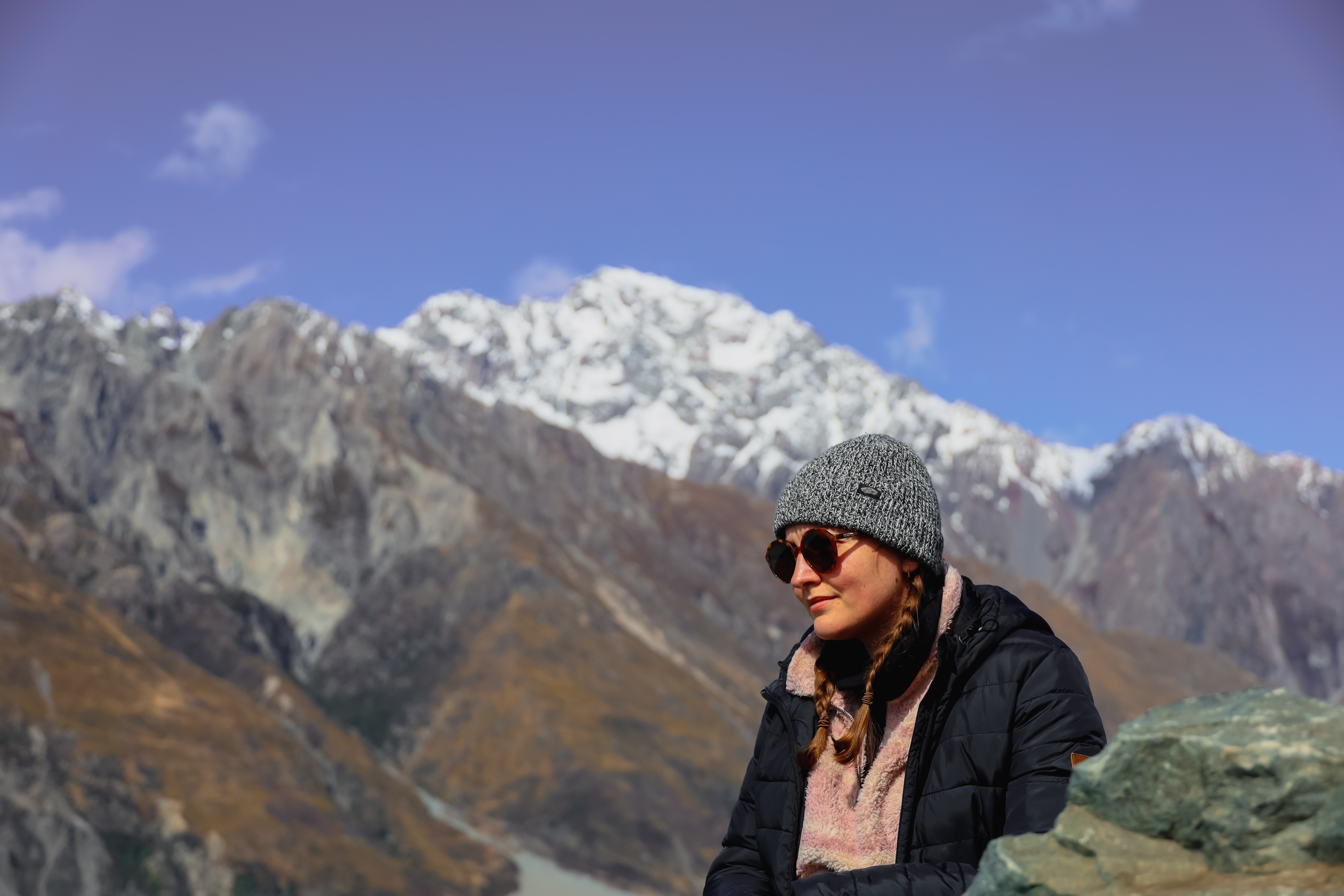 woman in the mountains